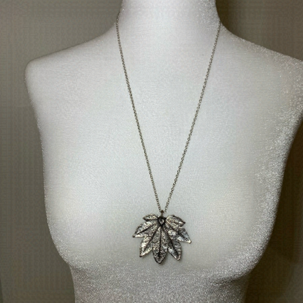 Silver Plated Leaf Necklace